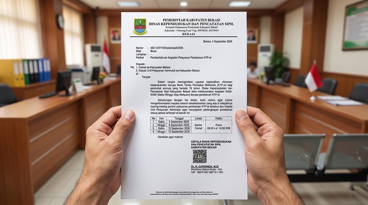 Kabar Baik! Warga Bekasi Kini Bisa Rekam e-KTP di Akhir Pekan Lewat Program SAMI-SAMI